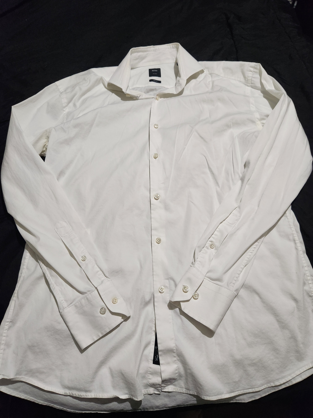 Boss White Men's Dress Shirt - Button Front